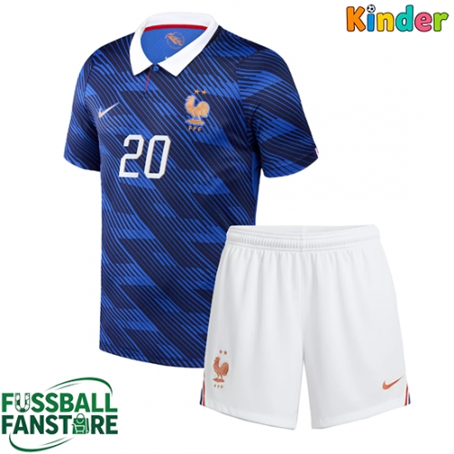 Frankreich Desire Doue #20 Replik Heimtrikot Kinder WM 2026 Kurzarm (+ Kurze Hosen)
